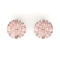 4 ctw Morganite Stud Earrings 18K White Gold - REF-58A4V - SKU:21832