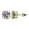 Image 2 : 3.05 ctw H-SI/I Diamond Stud Earrings 10K Yellow Gold - REF-735A2V - SKU:36693