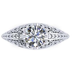 1 ctw Solitaire VS/SI Diamond Ring 18K White Gold - REF-307F7N - SKU:32822