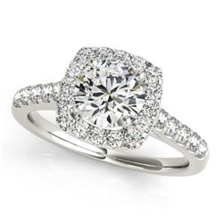 1.70 ctw VS/SI Diamond Solitaire Halo Ring 14K White Gold - REF-283X5R - SKU:24111