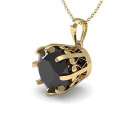 1.50 ctw Black Diamond Necklace 14K Yellow Gold - REF-38X5R - SKU:29581
