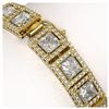Image 3 : 15.87 ctw Princess Diamond Bracelet 18K Yellow Gold - REF-2171M9F - SKU:42637