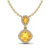 Image 1 : 2.63 ctw Citrine & VS/SI Diamond Necklace Designer 10K Yellow Gold - REF-47N3A - SKU:20543