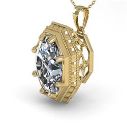 1 ctw VS/SI Oval Cut Diamond Necklace 14K Yellow Gold - REF-278W5H - SKU:29800
