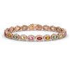 Image 1 : 10.04 ctw Multi Color Sapphire & Diamond Bracelet 10K Rose Gold - REF-248H2M - SKU:40398