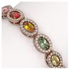 Image 3 : 10.04 ctw Multi Color Sapphire & Diamond Bracelet 10K Rose Gold - REF-248H2M - SKU:40398