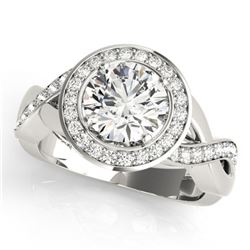 1.50 ctw VS/SI Diamond Solitaire Halo Ring 14K White Gold - REF-162F2N - SKU:24018