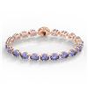 Image 2 : 32 ctw Tanzanite & Diamond Eternity Bracelet 14K Rose Gold - REF-328W9H - SKU:23441