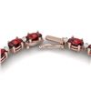 Image 1 : 33 ctw Garnet & VS/SI Diamond Eternity Necklace 10K Rose Gold - REF-149M3F - SKU:21594