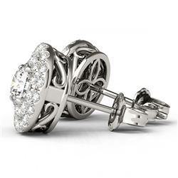 0.70 ctw Diamond VS/SI Halo 14K White Gold - REF-57R3K - SKU:29242