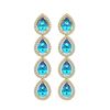 Image 1 : 7.81 ctw Swiss Topaz & Diamond Halo Earrings 10K Yellow Gold - REF-137M3F - SKU:41173