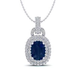 2.50 ctw Sapphire & VS/SI Diamond Necklace 14K White Gold - REF-68Y2X - SKU:20446
