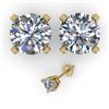 Image 2 : 4 ctw VS/SI Diamond Stud Earrings 14K Yellow Gold - REF-2010Y2X - SKU:38387