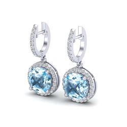 5.50 ctw Sky Blue Topaz & VS/SI Diamond 18K White Gold - REF-87M8F - SKU:23186