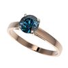 Image 1 : 1 ctw Intense Blue Diamond Ring 10K Rose Gold - REF-127K5W - SKU:32988