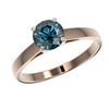 Image 2 : 1 ctw Intense Blue Diamond Ring 10K Rose Gold - REF-127K5W - SKU:32988