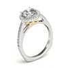 Image 3 : 1.30 ctw VS/SI Diamond Solitaire Halo Ring 14K White & Yellow Gold - REF-272M7F - SKU:24814