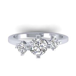 1.25 ctw VS/SI Diamond Solitaire 3 Stone Ring 18K White Gold - REF-216M2F - SKU:32663
