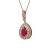 Image 1 : 4.97 ctw Ruby & Diamond Necklace 14K Rose Gold - REF-143W8H - SKU:43203