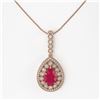Image 2 : 4.97 ctw Ruby & Diamond Necklace 14K Rose Gold - REF-143W8H - SKU:43203