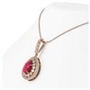 Image 3 : 4.97 ctw Ruby & Diamond Necklace 14K Rose Gold - REF-143W8H - SKU:43203