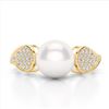 Image 1 : 0.27 ctw VS/SI Diamond & Pearl Ring 18K Yellow Gold - REF-45N3A - SKU:22645