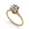 Image 2 : 1.0 ctw VS/SI Cushion Diamond Ring 14K Yellow Gold - REF-274N4A - SKU:29602
