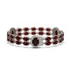 Image 2 : 16.47 ctw Garnet & Diamond Bracelet 14K White Gold - REF-163H6M - SKU:44270