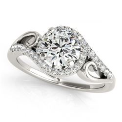 0.75 ctw VS/SI Diamond Solitaire Halo Ring 14K White Gold - REF-79R3K - SKU:24695