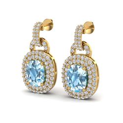 5 ctw Sky Blue Topaz And Diamond Earrings 14 14K Yellow Gold - REF-150A2V - SKU:20141