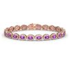 Image 1 : 10.05 ctw Amethyst & Diamond Halo Bracelet 10K Rose Gold - REF-219M3F - SKU:40389