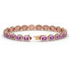 Image 2 : 10.05 ctw Amethyst & Diamond Halo Bracelet 10K Rose Gold - REF-219M3F - SKU:40389