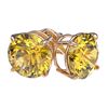 Image 3 : 3 ctw Intense Yellow Diamond Stud Earrings 10K Rose Gold - REF-645K2W - SKU:33129