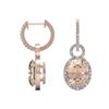 Image 2 : 7 ctw Morganite & Halo VS/SI Diamond Earrings 14K Rose Gold - REF-254K5W - SKU:22740