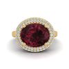 Image 2 : 4.50 ctw Garnet & VS/SI Diamond Ring 18K Yellow Gold - REF-98N4A - SKU:20917