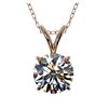 Image 1 : 1.05 ctw H-SI/I Diamond Necklace 10K Rose Gold - REF-180F2N - SKU:36760