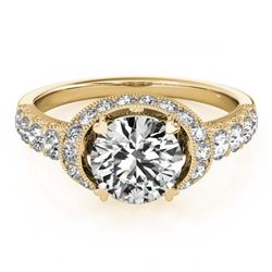 1.75 ctw VS/SI Diamond Solitaire Halo Ring 14K Yellow Gold - REF-294H8M - SKU:24874