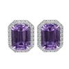 Image 1 : 9.40 ctw Amethyst & VS/SI Diamond Earrings 18K White Gold - REF-77M8F - SKU:21216
