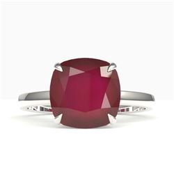 6 ctw Ruby Solitaire Ring 18K White Gold - REF-63Y6X - SKU:22198