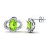 Image 2 : 3.50 ctw Peridot & VS/SI Diamond Earrings 10K White Gold - REF-58H5M - SKU:20298