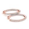 Image 1 : 2.25 ctw Diamond VS/SI 25 mm Hoop Earrings 14K Rose Gold - REF-144M9F - SKU:29138