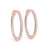 Image 2 : 2.25 ctw Diamond VS/SI 25 mm Hoop Earrings 14K Rose Gold - REF-144M9F - SKU:29138