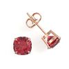 Image 2 : 4 ctw Cushion Cut Pink Tourmaline Stud Earrings 14K Rose Gold - REF-76M4F - SKU:21755
