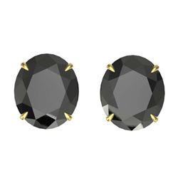18 ctw Black VS/SI Diamond Stud Earrings 18K Yellow Gold - REF-381N8A - SKU:21696