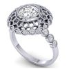 Image 2 : 1.50 ctw VS/SI Diamond Art Deco Ring 18K White Gold - REF-357M8F - SKU:32810