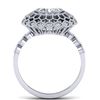 Image 3 : 1.50 ctw VS/SI Diamond Art Deco Ring 18K White Gold - REF-357M8F - SKU:32810