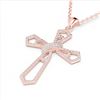 Image 1 : 1 ctw VS/SI Diamond Cross Necklace 14K Rose Gold - REF-107N3A - SKU:22578