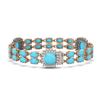 Image 2 : 15.27 ctw Turquoise & Diamond Bracelet 14K Rose Gold - REF-232H2M - SKU:44790