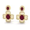 Image 1 : 9.26 ctw Ruby & VS/SI Diamond Earrings 14K Yellow Gold - REF-156V2Y - SKU:21130