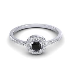 0.50 ctw VS/SI Diamond Ring Halo 18K White Gold - REF-39V6Y - SKU:20694